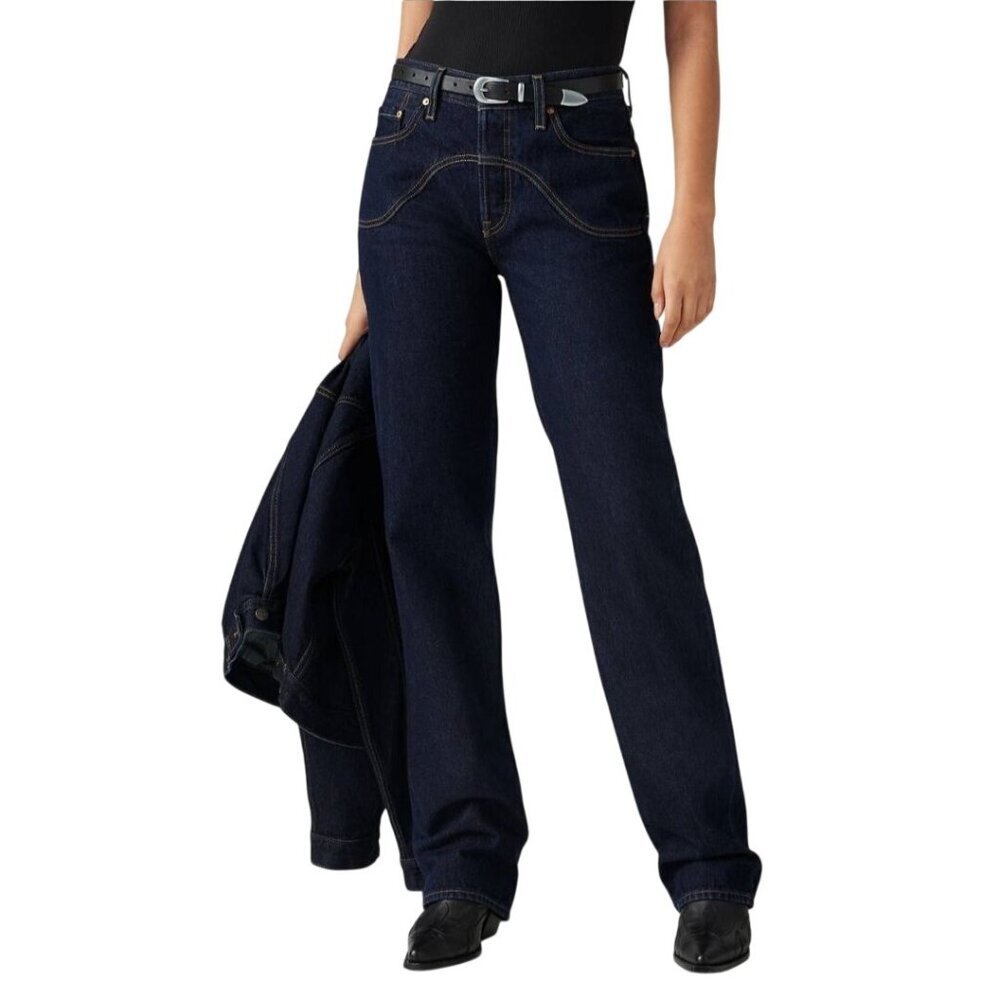 Levis 501 90s Western Jeans 100% Cotton Deep Breath Dark Wash Size 28/32